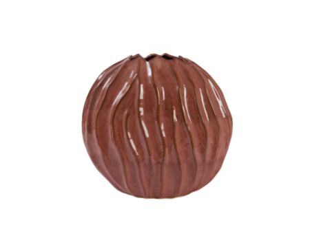 Vaas Poduri H42cm - keramiek - donkerroze