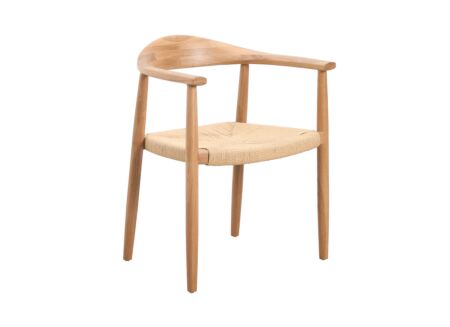 Stoel Harvey 56x52x76,5cm - massief eik rotan - naturel