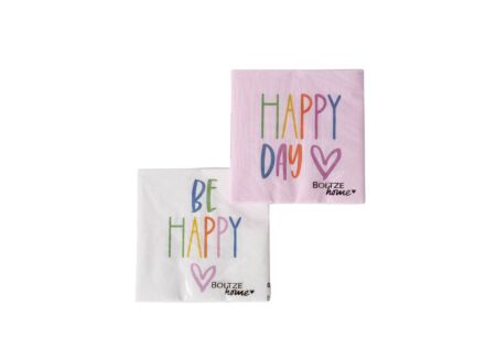 Serviette Happy 17x17cm multicolor 20 stuks