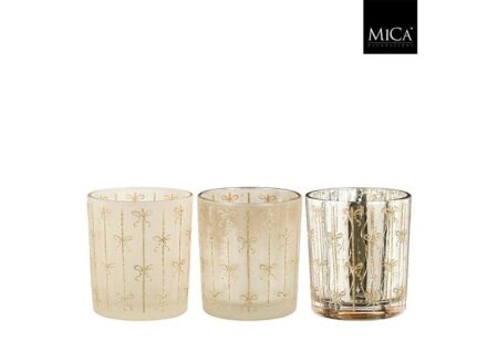 Theelichthouder Ø9xH10cm - glas - goud Theelichthouder Ø9xH10cm - glas - goud
