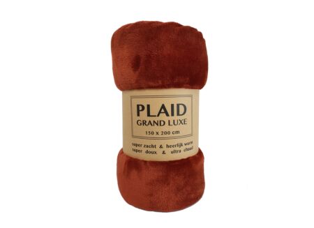 Plaid 130x160cm microvezel terracotta