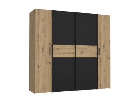 Kleerkast Kapaza 200cm - decor - artisanale eik/zwart