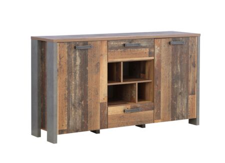 Dressoir Clif 156cm - meubelplaat - old wood/beton