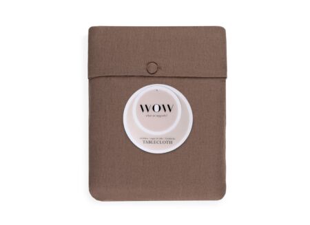 Tafelkleed WOW Essence Sable 2pc 150x300cm - katoen & linnen - bruin