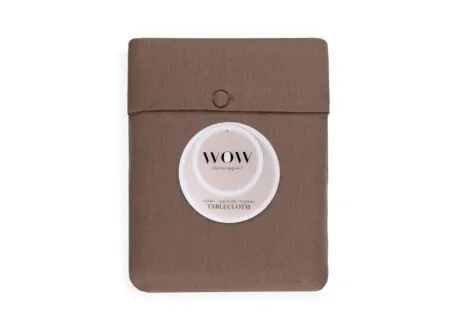 Tafelkleed WOW Essence Sable  150x300cm - katoen & linnen - bruin - Nappe WOW Essence Sable  150x300cm - coton & lin - marron