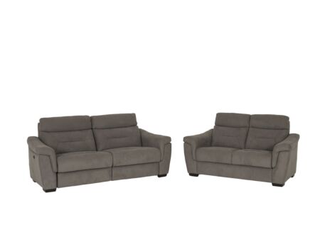 Zetel Notch 2,5+2-zit - stof - donkergrijs met relax