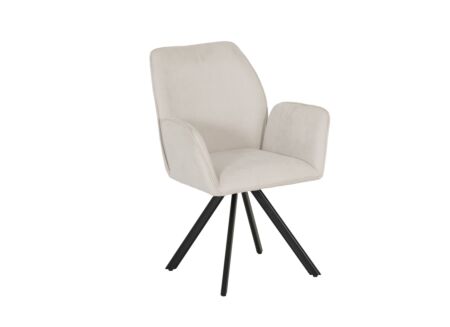 Draaistoel Hanna 68,5x62x90cm - stof - beige
