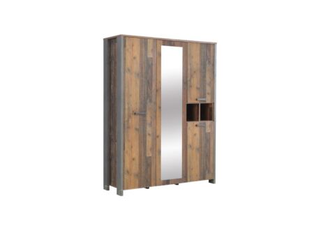 Kleerkast Clif 156cm - decor - old wood/beton