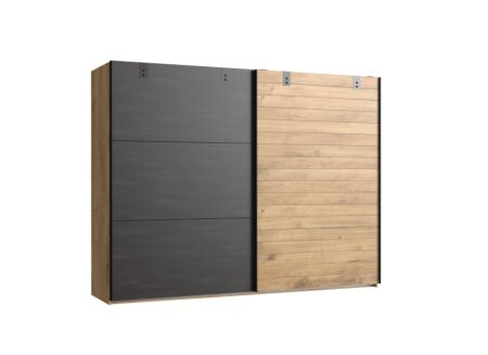 Schuifdeurkast Detroit 300cm - decor - bruin/zwart