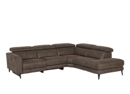 Hoeksalon Flow 287x238cm - stof - grijs met relax
