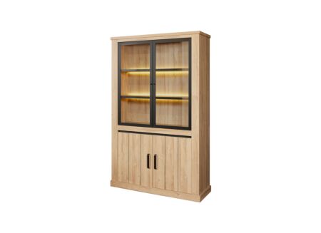Vitrinekast Tibo 135cm - decor - French oak
