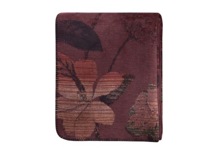 Plaid Velvet Bloom 150x200cm - polyester & katoen - rood