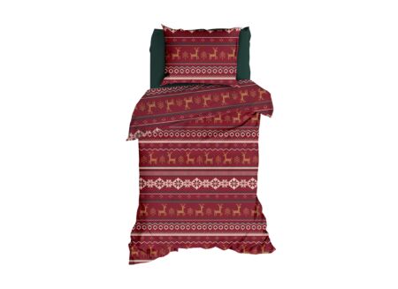 Dekbedovertrek Noelle 140x200/220cm - flanel - rood