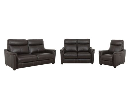 Zetel Wise 2,5+2+1-zit - leder - walnut