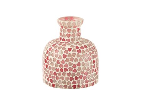 Vaas Hart Ø11x13cm - glas - roze