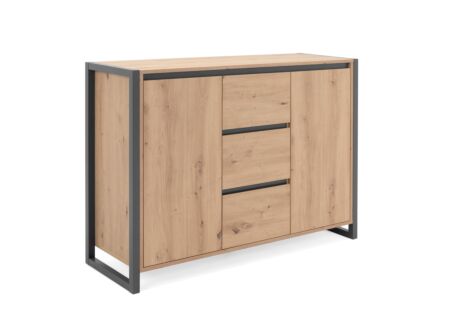 Commode Denver 120x88x40cm - decor - artisanale eik & anthraciet
