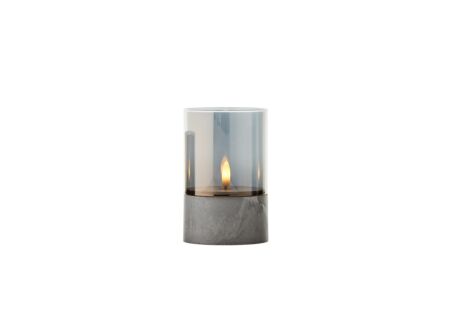 Ledkaars Bougie H15cm - kunststof/glas - grijs