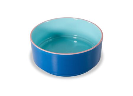 Voerbak Ø20cm - stoneware - lichtblauw & donkerblauw