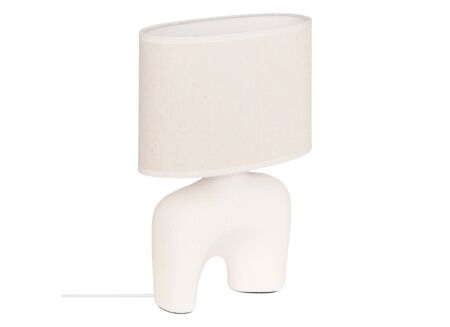 Tafellamp Gaby H31,5cm E14 - stoneware - wit