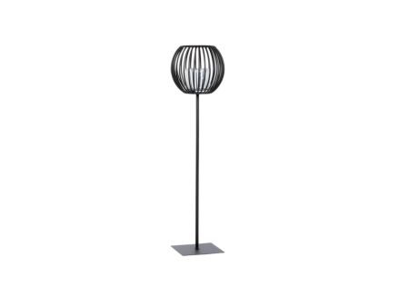 Windlicht Pino H70cm - metaal & glas - zwart
