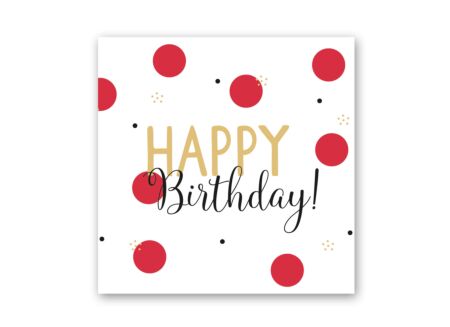 Serviette Happy Birthday 33x33cm rood 33 stuks