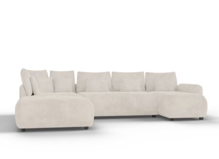 Hoeksalon Olivio 368x234cm - stof - beige