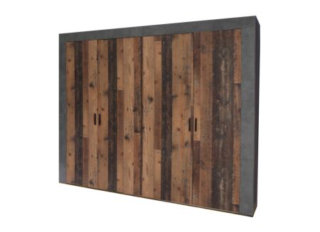 Kleerkast Attaylar 230cm - decor - oldwood vintage/donkergrijs