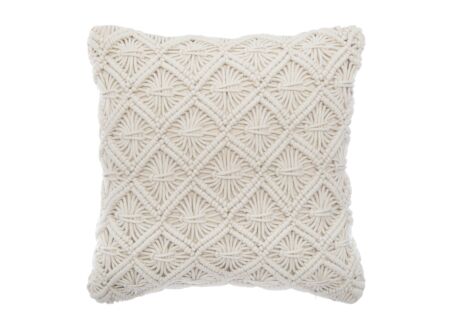 Kussen Macrame 40x40cm - katoen - gebroken wit