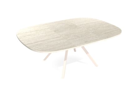 Tafel Onyxplus 140/200x140cm - HPL - travertin tivoli & sable