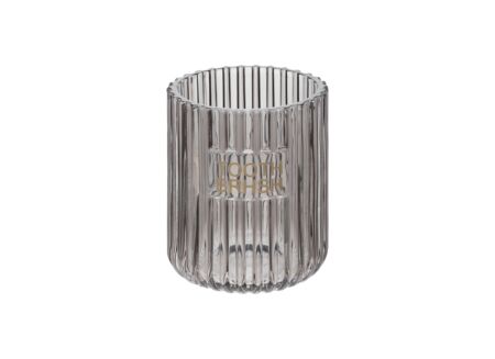 Beker Glass Ø8x10cm - glas - grijs