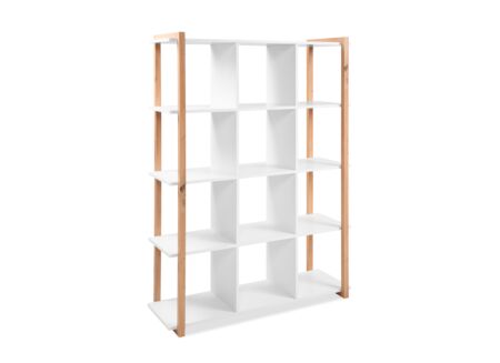 Boekenrek Denver 107x39x145cm - decor - wit & artisanale eik