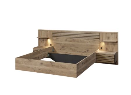 Bed Tanya 180x200cm - meubelplaat - canyon oak