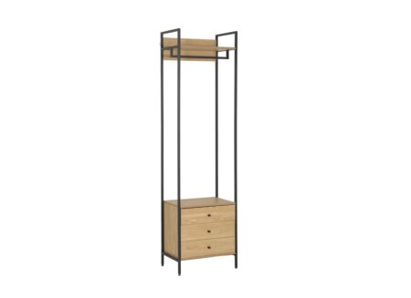 Opbergrek Aware 60x40x220cm - meubelplaat/metaal - naturel/zwart