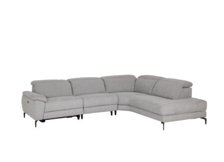 Hoeksalon Sub 302x243cm - stof - zilvergrijs met relax