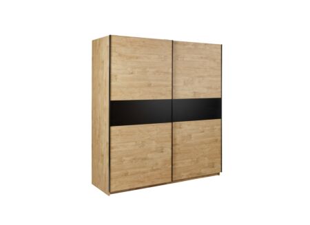 Schuifdeurkast Clara 200cm - melamine - golden oak
