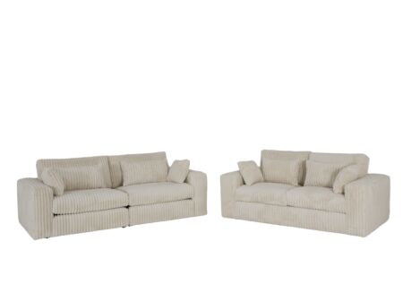 Zetel Monize 3+2-zit - stof - ecru