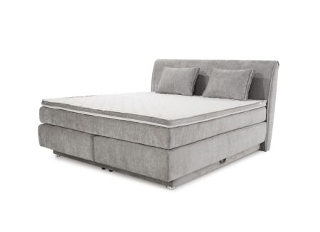 Boxspring Caren Mix 180x200cm - stof - grijs met opbergruimte