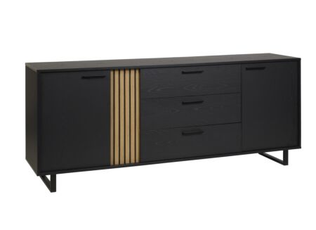 Dressoir Faro 216cm - melamine - structuur zwart