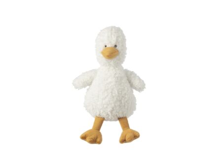 Knuffel Eend H35cm - polyester - wit & geel