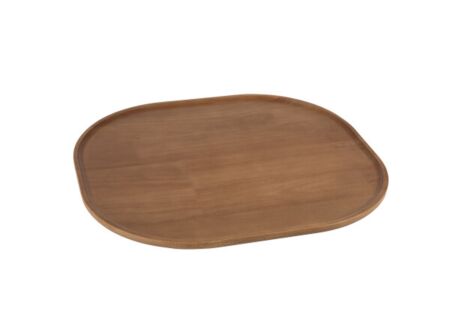 Dienblad 44x44,5cm - rubberhout - bruin