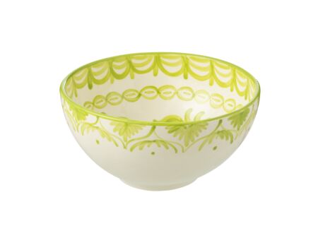 Schaal Granada Ø28cm - keramiek - wit & groen