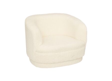Kinderfauteuil Sky bouclé wit