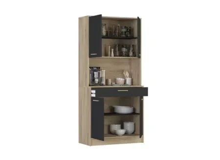 Vaisselier Dolce 84cm - mélamine - beige/brun