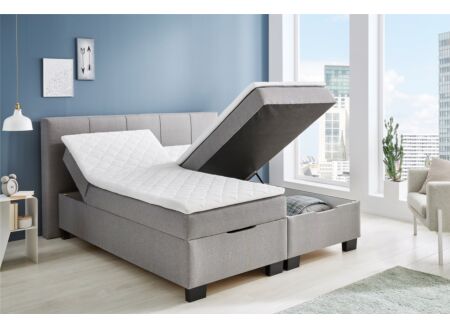 Bedbox BX1620  180x200cm met opbergruimte stof lichtgrijs