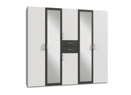 Kleerkast Diver 225cm - decor - wit/grafiet