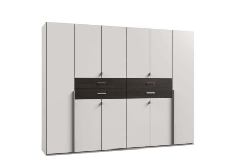 Kleerkast Denver 270cm - decor - wit/carbon eik