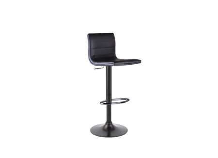 Barstoel Midnight  ZH57-77cm - lederlook - zwart