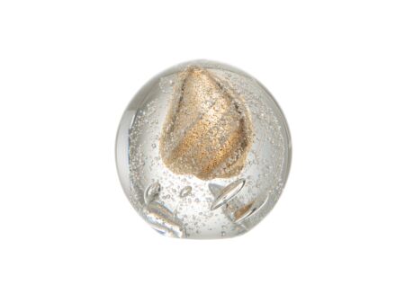 Presse papier Bubbel M 11x11x11.5cm - glas - goud