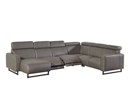 Hoeksalon Rigole 348x163cm - stof - donkergrijs met relax