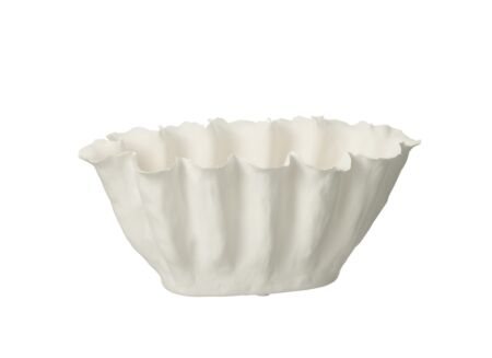Bloempot Calyx H18cm - keramiek - wit